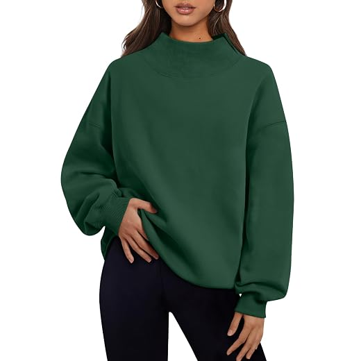 Trendy Queen Womens Mock Neck Sweatshirts Oversized Pullover Fall Outfits