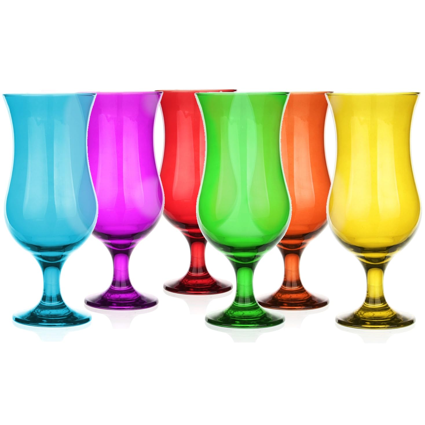 Glasmark Krosno Glasses Cocktail Glasses Set Long Drink Cocktail Gin Beer Water Long Drink Glasses Cocktail Glasses Drinking Glass Water Glass Smoothie Dessert Dishwasher Safe Colourful 6 x 420 ml