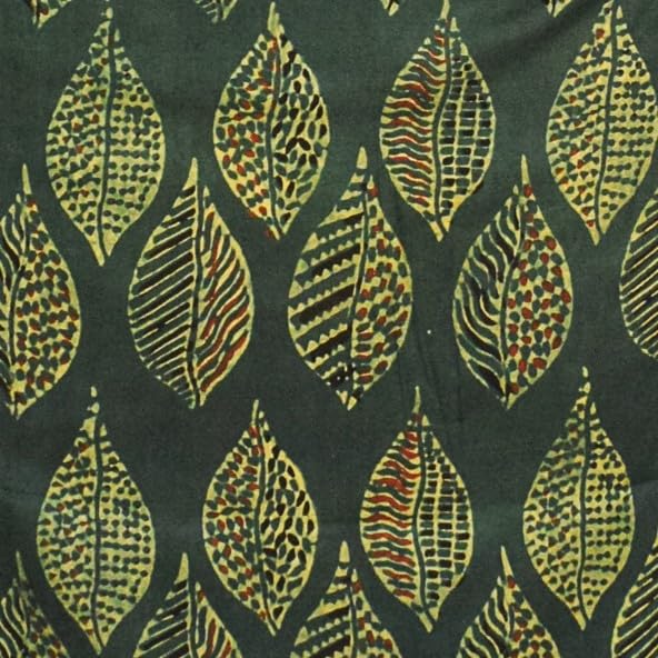 Image of Ethnics of Kutch Women's Ajrakh Modal Silk Natural Dye Hand Block Print Unstitched Kurta Fabric (For Lenght - Refer Bullet Point Below)