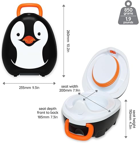 Miniatura 25 de My Carry Potty - Orinal de viaje gris pastel, galardonado asiento de inodoro portátil para niños pequeños para llevar a todas partes