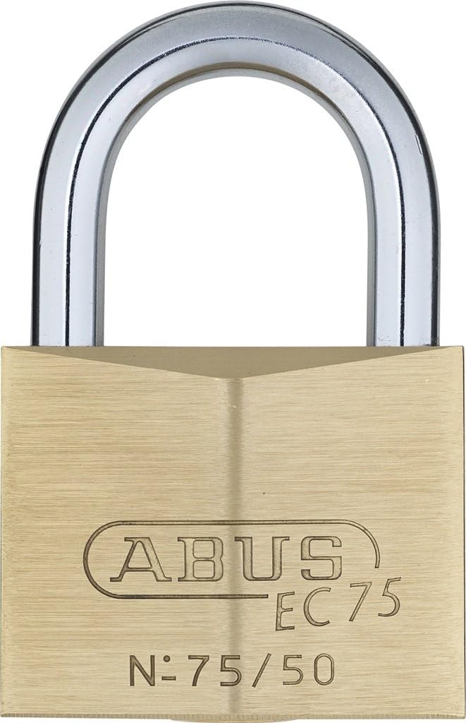 ABUS 2 Pack 75/50 Solid Brass Padlock with 2 Keys for Outdoor, School, Gym, 1 57/64in (50mm) Wide, Keyed Alike
