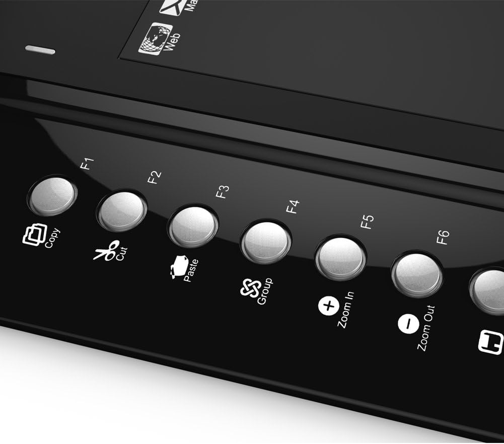 Close-up of the left-side shortcut buttons on the Ugee M1000L tablet