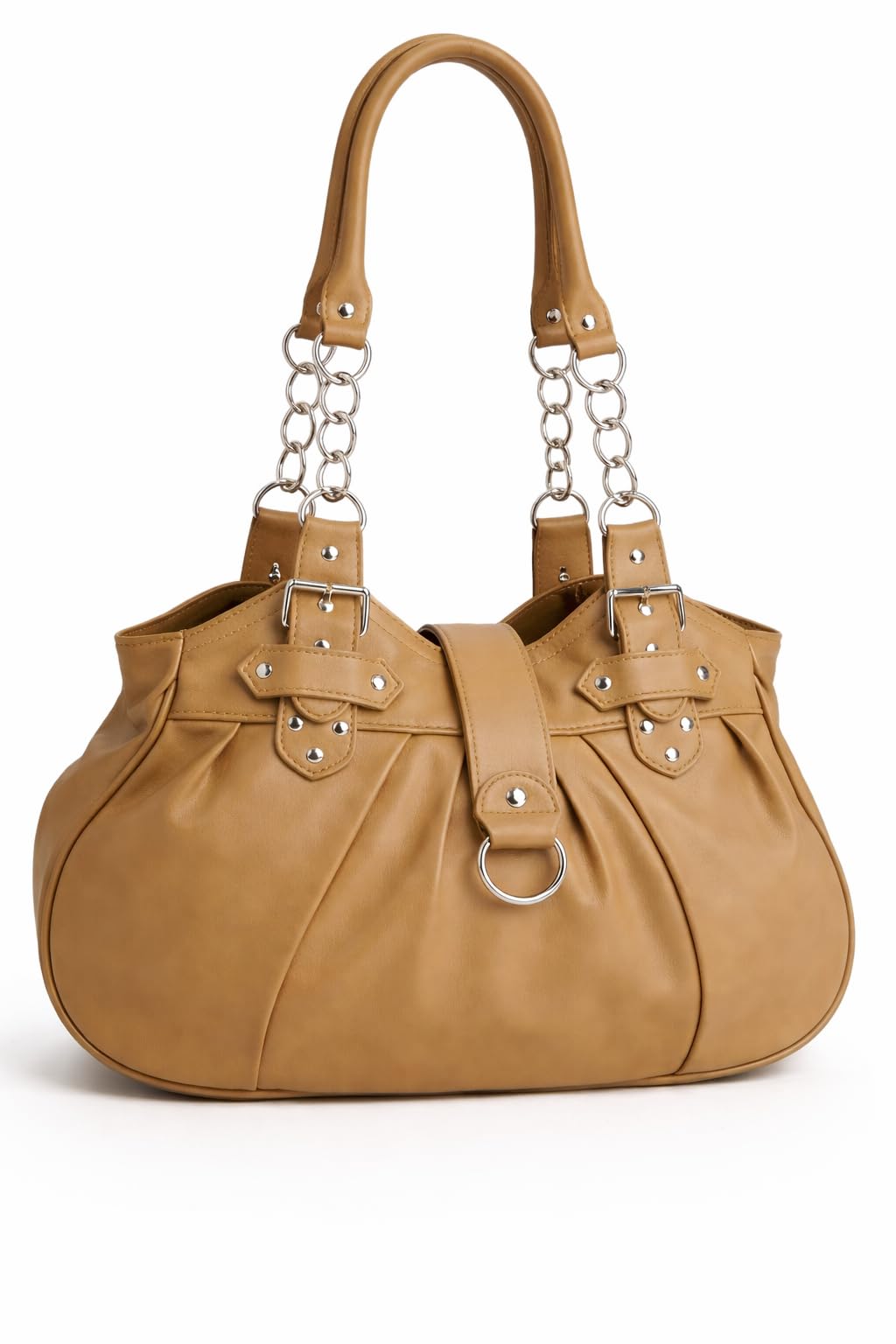 Eye Catch Women’s Shoulder Bag Faux Leather Handbag, Medium Tote with Zip & Magnetic Flap Closure, Twin Handles for Everyday Use