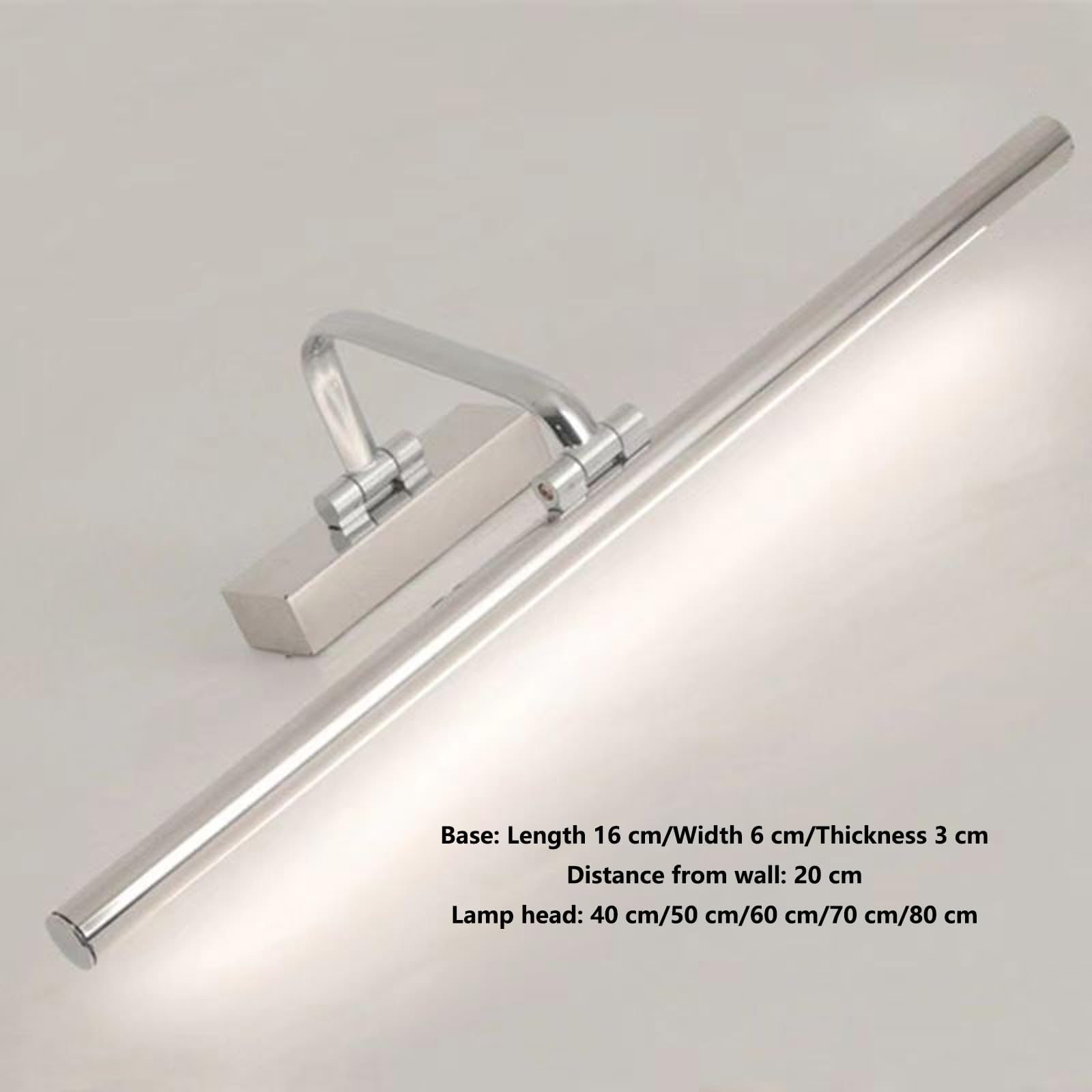 Apliques de Pared LED para Espejo de baño con Sensor de Movimiento y rotación de 180° + 180°, acrílico, para Dormitorio, Pasillo y baño (luz Neutra Plateada, 40 cm)