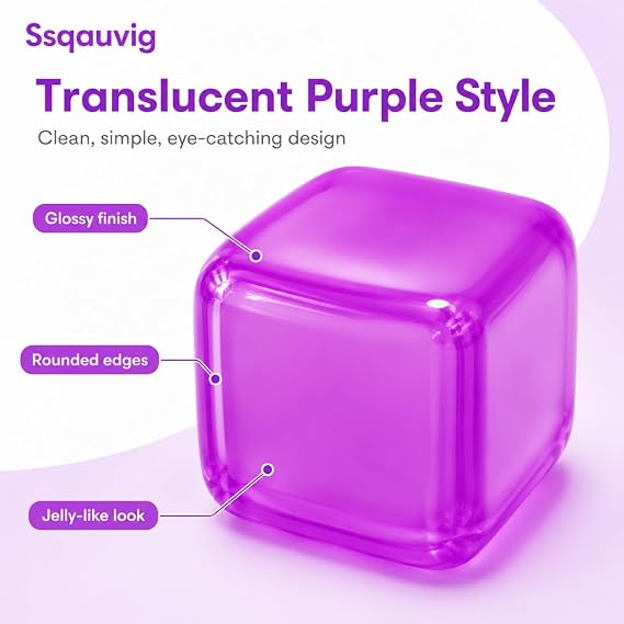 squishy cube Stress Ball,3.5cm(1.38Inch) Cube Fidget Toys,Squishy Cube for Anxiety Relief Stress Reliever,Stress Relief Toys for Adults Kids Children Teens (Purple)