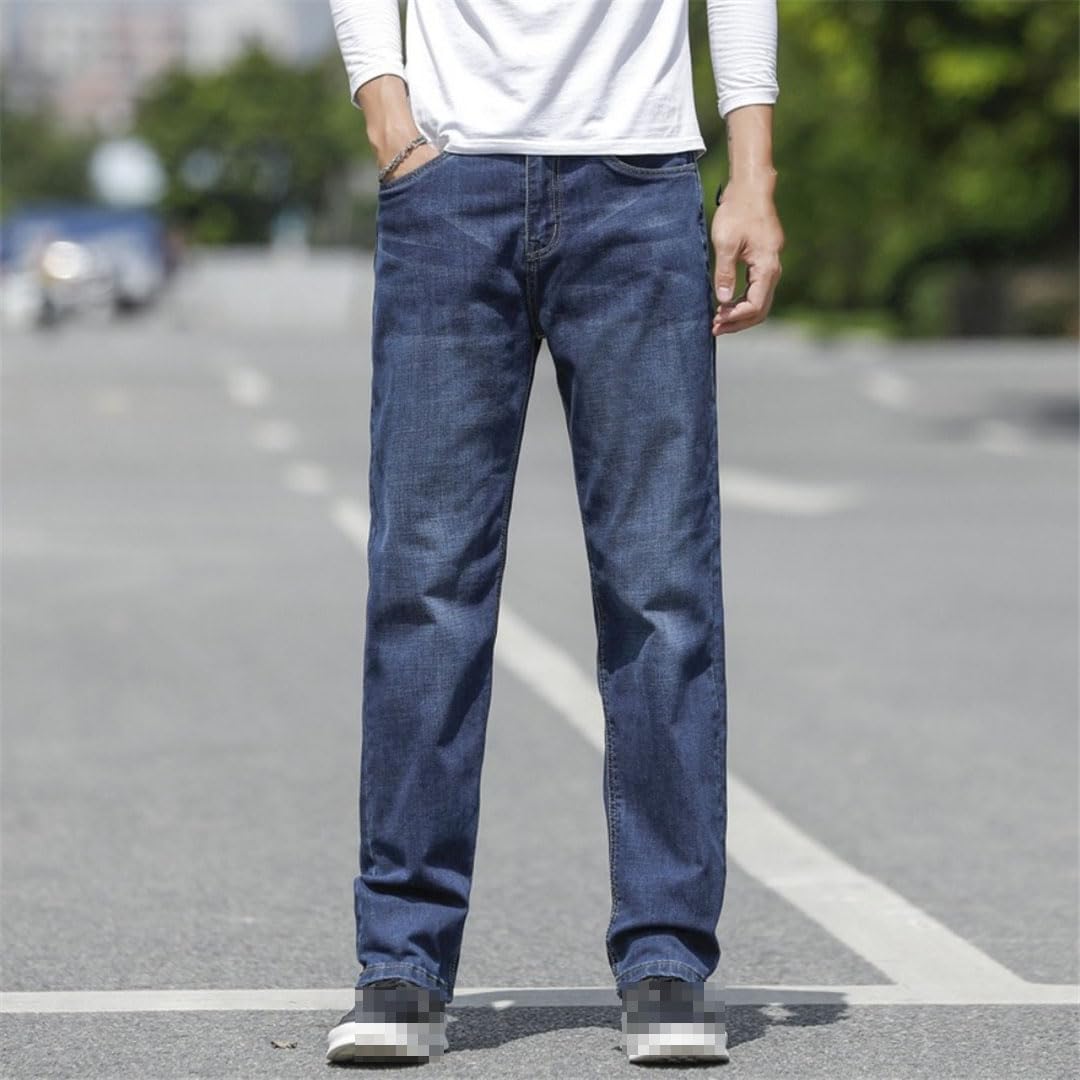 Vogrtcc Pantalones Largos Rectos Sueltos para Hombre Jeans Casuales Elásticos