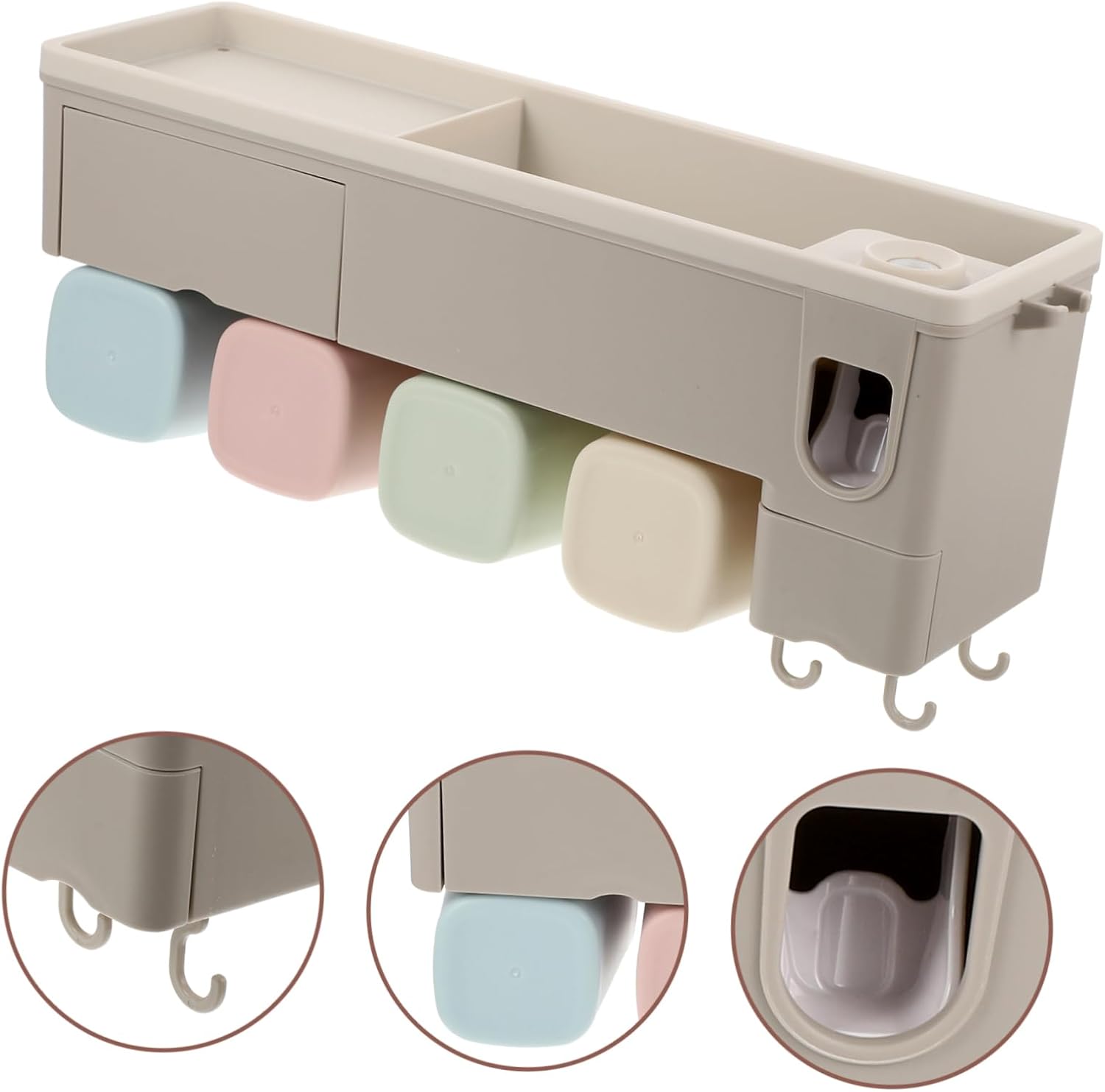 Automatic Toothpaste Squeezer Wall-Mounted Toothbrush Holder Boys and Girls Restroom Accessory Hanging Organizer