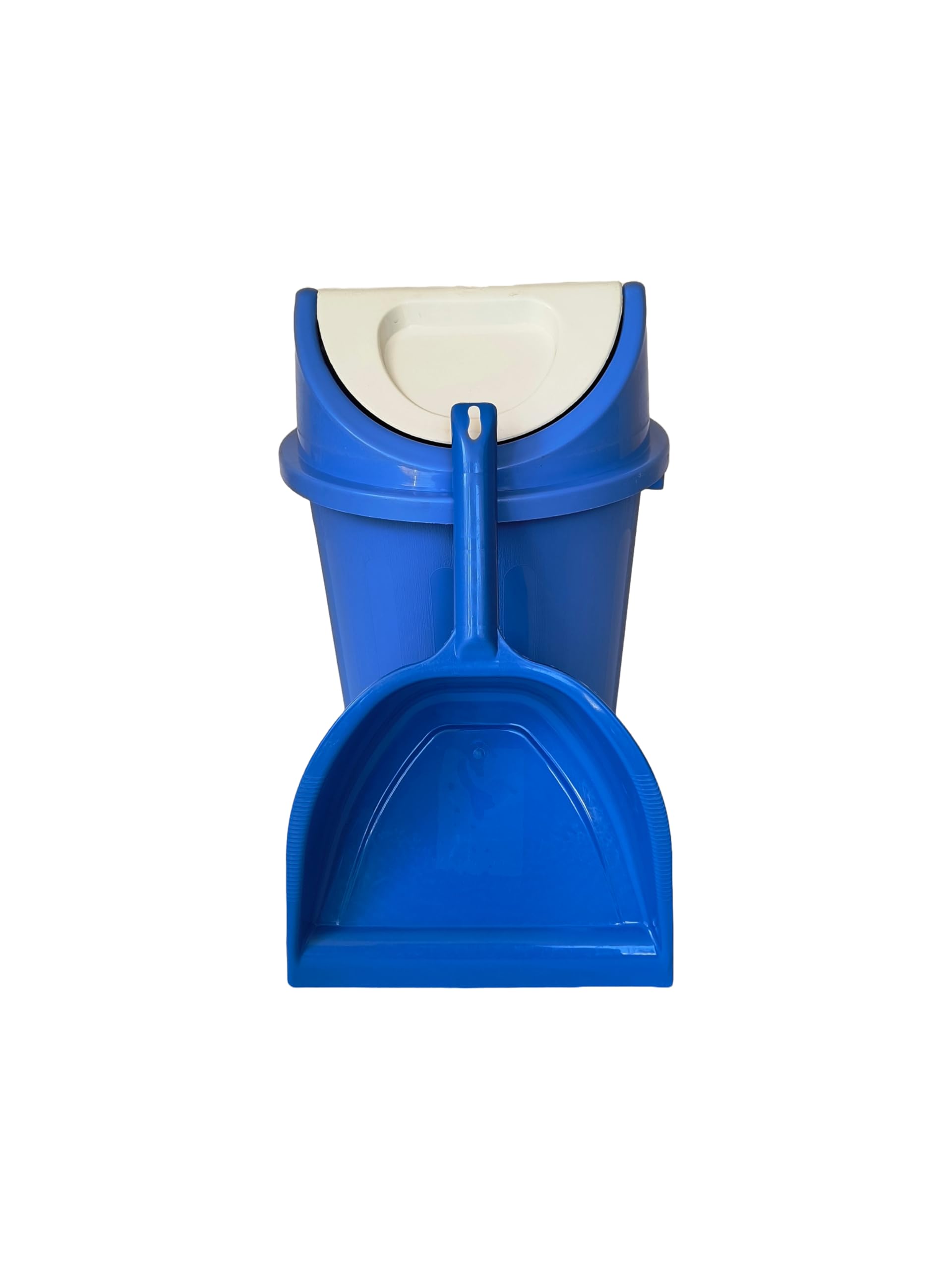 Premium Plastic 11 Ltr Dustbin with Dustpan Dry and Wet Garbage Waste bin with Swing Lid for Kitchen and Office Blue Colour-image-21