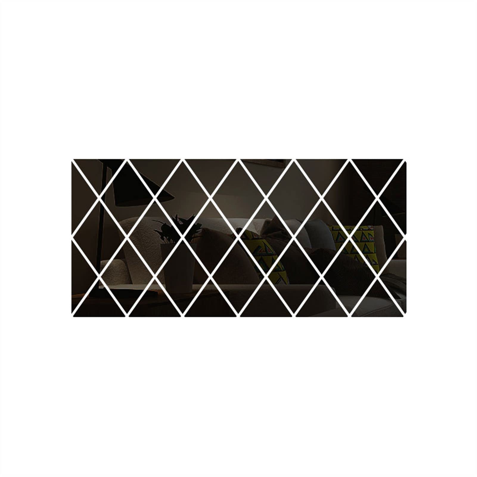 Acrylic Mirror Wall Stickers - Removable Geometric Art Diamond Shape Decals for Home, Kitchen, Living Room, and Bedroom Decor