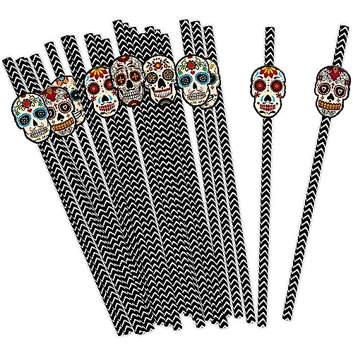 Pitillos de papel Halloween 24 unidades 19.6 cm miniatura 1