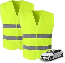 2 x High Visibility Vests Car Yellow ISO20471 Safety Vest - Breakdown Vest Accident Vest 2026 - Vest Neon Yellow Reflective Car, Truck - Car Accessories (2 Wall Vest - Yellow)