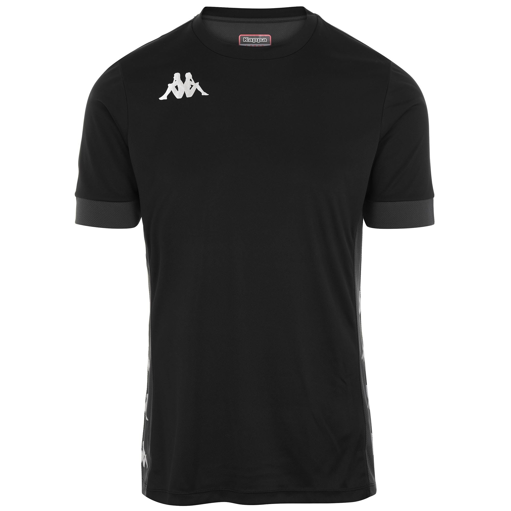 Kappa Dervio Unisex Adult T-Shirt - - L Black/White