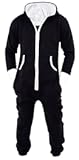 Mens Jumpsuit Non Footed Pajama Unisex One Piece Playsuit Adult Onesie With Hood