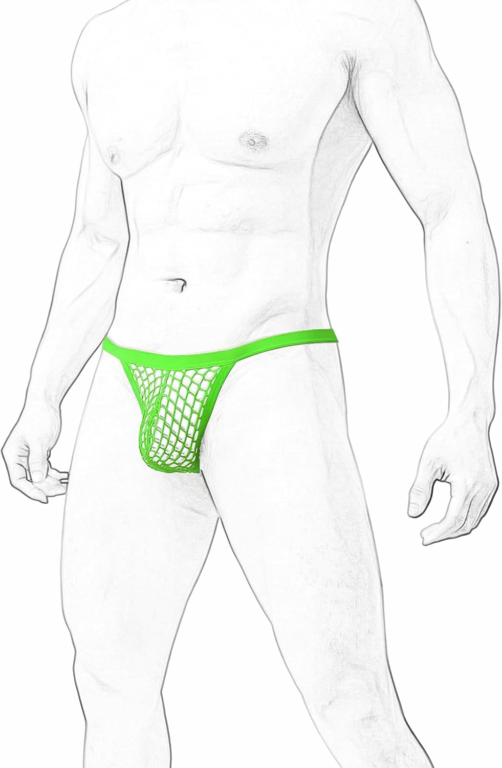 Evankin Men's Fishnet Underwear Mesh Sexy G-Strings See Through Thongs Bikini Pouch Underpants Breathable T-back