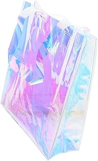 Sacola iridescente de pvc sacola de embrulho de presente sacola multiuso sacola de compras bolsa de ombro sinfonia bolsa de mão sacola de pvc, Conforme mostrado., 20X25X8CM