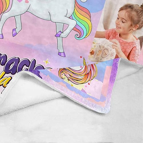 Miniatura 4 de D-Story Manta personalizada de unicornio con foto para niñas  Mantas personalizadas para niños pequeños y adultos  Manta personalizada para bebé