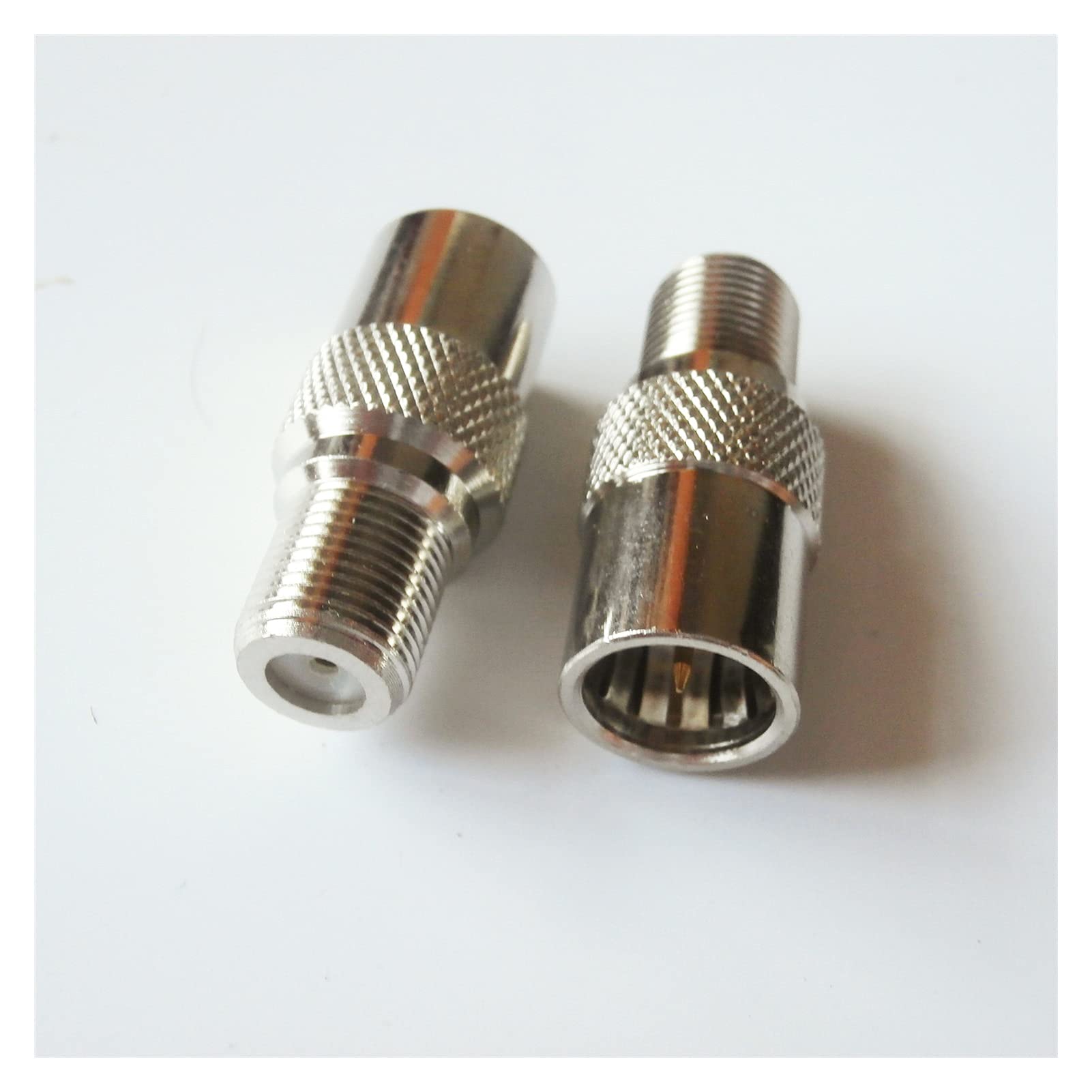 1 pieza F macho con metralla a F hembra, conector coaxial de video RF de conexión rápida y directa compatible con antena de sintonizador de TV (tamaño: 20-29 piezas)