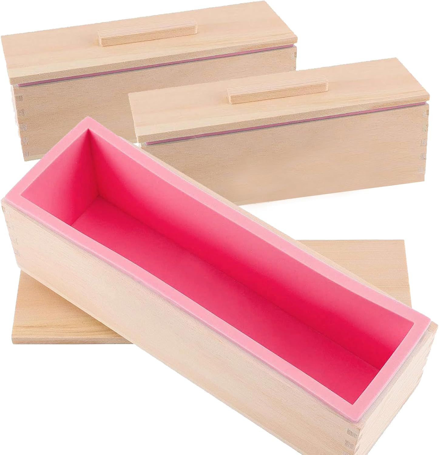 3 Set 42 Oz Pink Silicone Soap Loaf