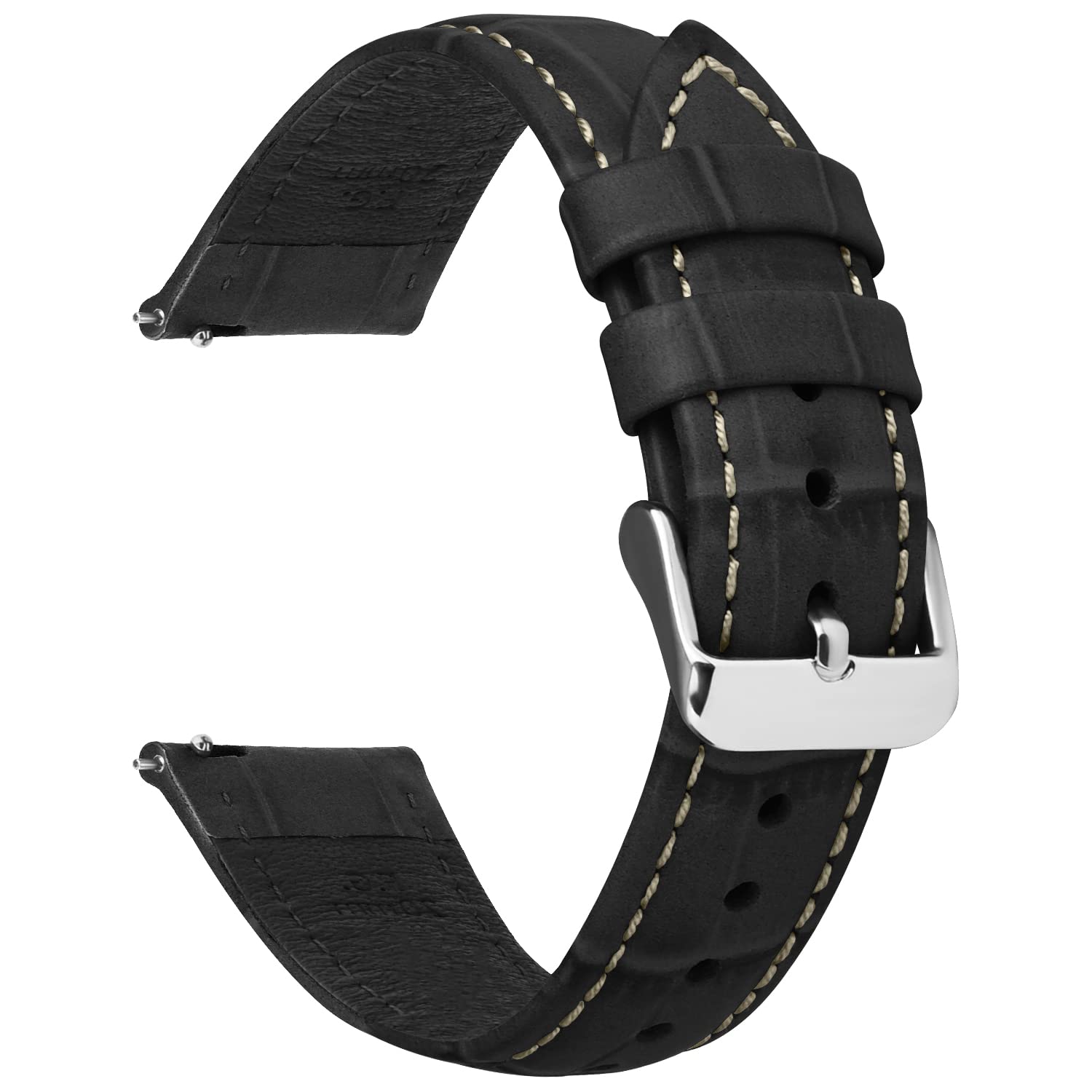 Fullmosa 22mm Quick Release Watch Band, Bamboo Leather Watch Strap for Galaxy 46mm/Samsung Gear S3 Classic/Galaxy Watch 3 45mm, Noise Colorfit Pro 3, Oneplus Watch, Fossil Gen 6 44mm- Brown (B0BNQ4FRY5) Amazon Price History, Amazon Price Tracker
