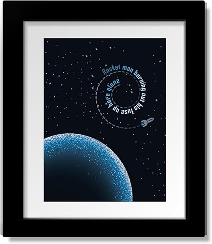 Rocket Man Song - Inspired Lyric Art Print 70s Classic Rock Music