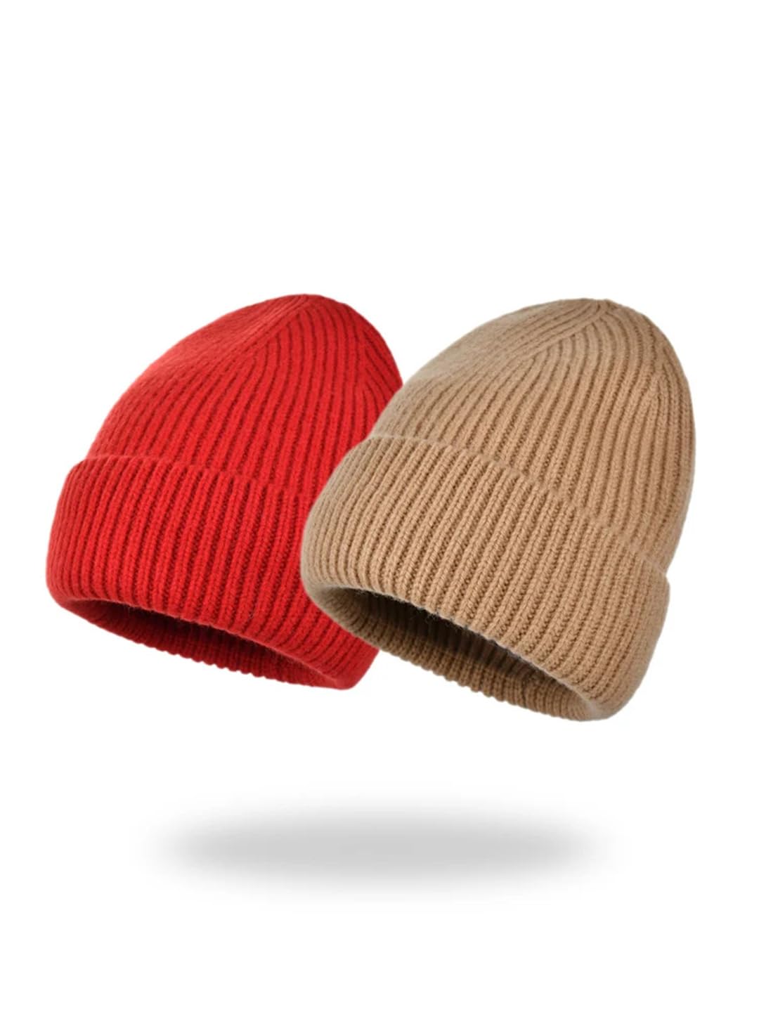 Wvapzxx Cappello In Pura Lana Rossa Tinta Unita Berretto In Lana Lavorato A Maglia Invernale Da Donna Cappello Freddo Da Uomo Berretto Caldo Addensato