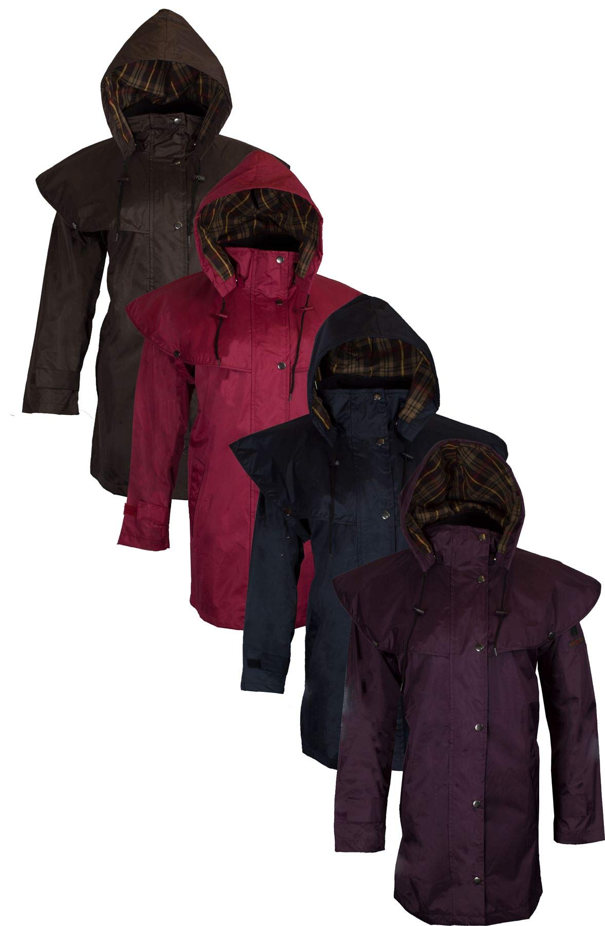 Walker & Hawkes - Veste Hunton longueur 3/4 - style cape - capuche amovible/coutures étanches - nylon