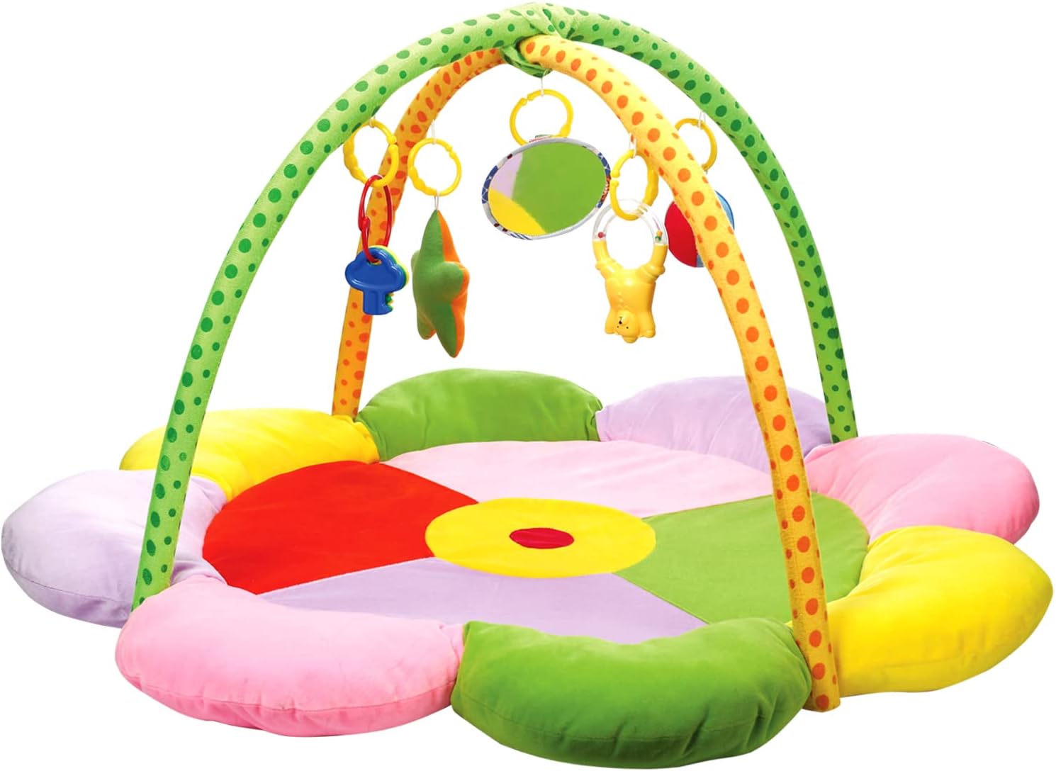 Mee Mee Cushioned Baby Play Mat with Hanging Rattles | Activity Play Gym for New Born Baby and Activity Play Mat for Kids