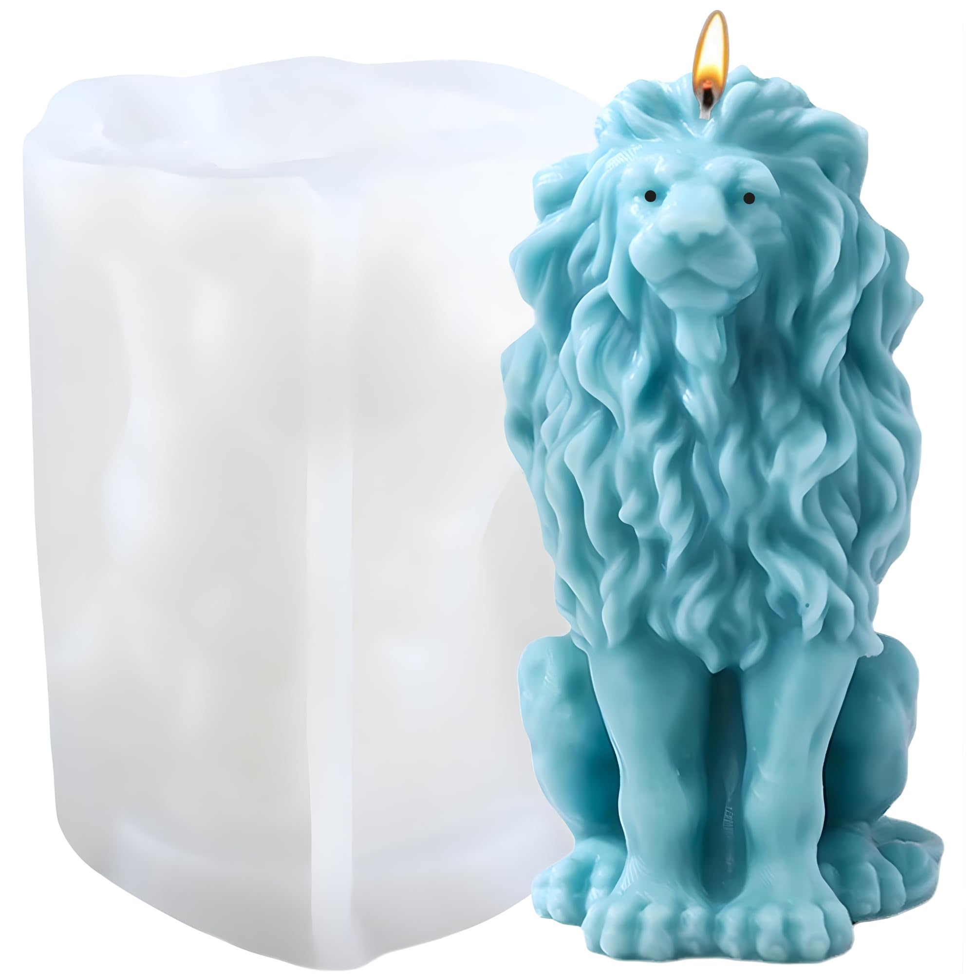 Lion Silicone Mold 3D Sitting Animal for Candle Making, Soap, Resin, Plaster, Clay & Aromatherapy DIY Craft Mould Home Decoration – Reusable Heat Resistant (Pack of 1)-image-11
