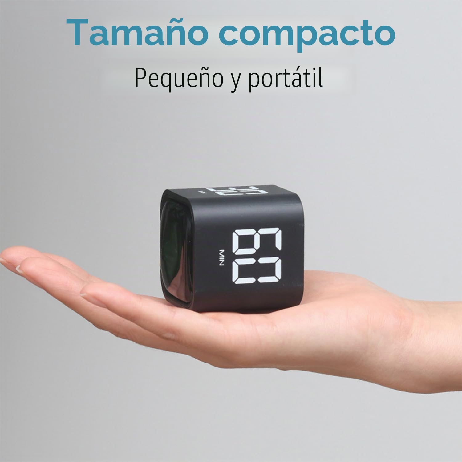 QUMOX Temporizador Cubo 5 10 30 60 Minutos, Temporizador Digital Recargable con Sensor de Gravedad, Modo Manual, Vibración y 2 Niveles de Volumen, Temporizador (Negro)