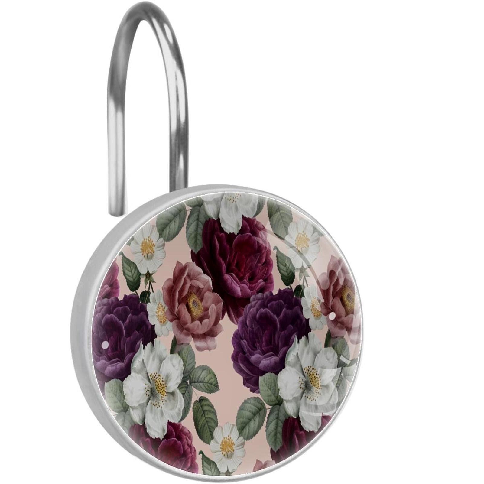 Crochets rideau de douche pivoine en métal pour créer une ambiance de spa romantique chez soi