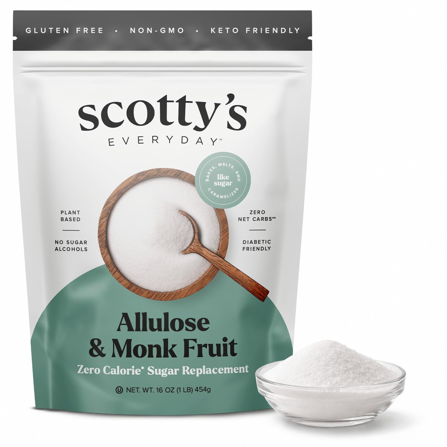Scotty’s Everyday Allulose & Monk Fruit Zero Calorie Sugar Substitute 1 lb