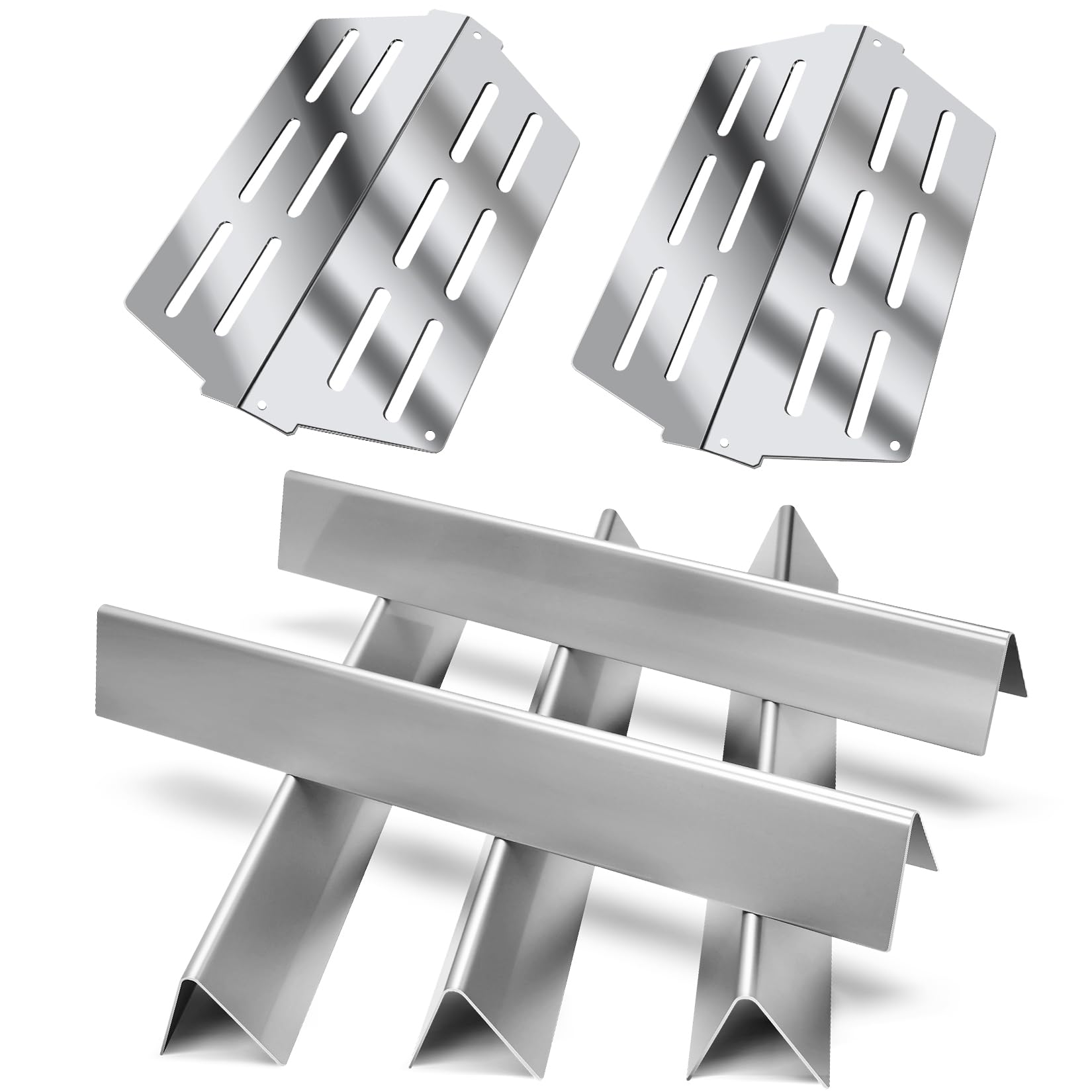 GGC Flavorizer Bars and Heat Deflectors for Weber Genesis 300 Series Genesis E310 E320 E330 S310 S320 S330 EP-310 EP-320 EP-330, Stainless Steel Flavor Bar Replacement for Weber 7620 7621