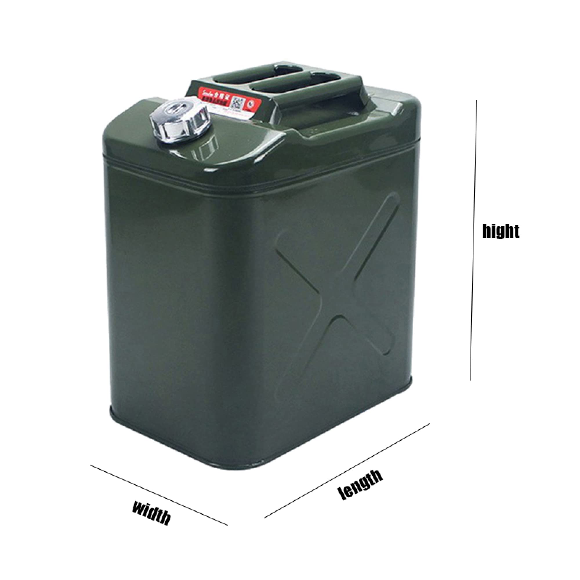 Tanica per gas in metallo Tanica per carburante Emergenza Backup 10-40L/2.2-8.8 Gal Secchio per serbatoio per benzina Diesel con tappo in alluminio, per carburanti Auto a benzina, camion, attrezzature