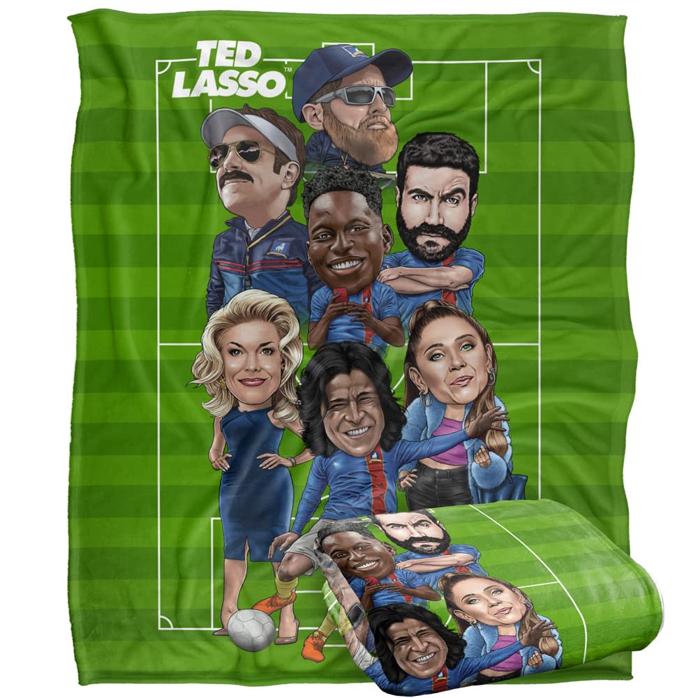 TED LASSO Blanket, 152 x 127 cm Team Lasso On The Pitch Silky Touch Super Soft Throw Blanket