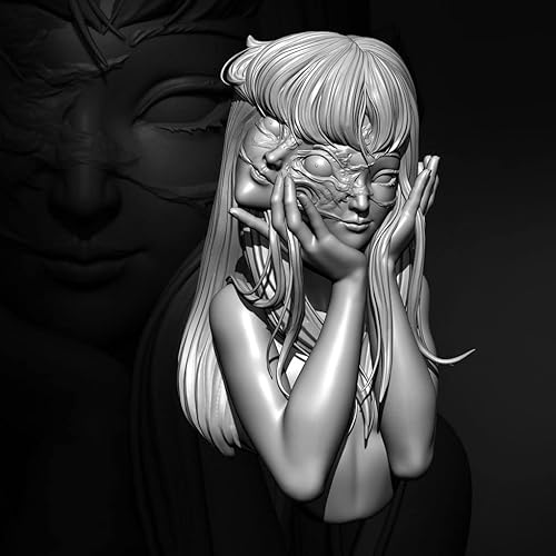 55mm Resin Figure Bust Miniature Model kit Ancient Fantasy Female Warrior Resin Bust Model kit unassembled and unpainted Resin Parts (EZ1N-5) - Image 3