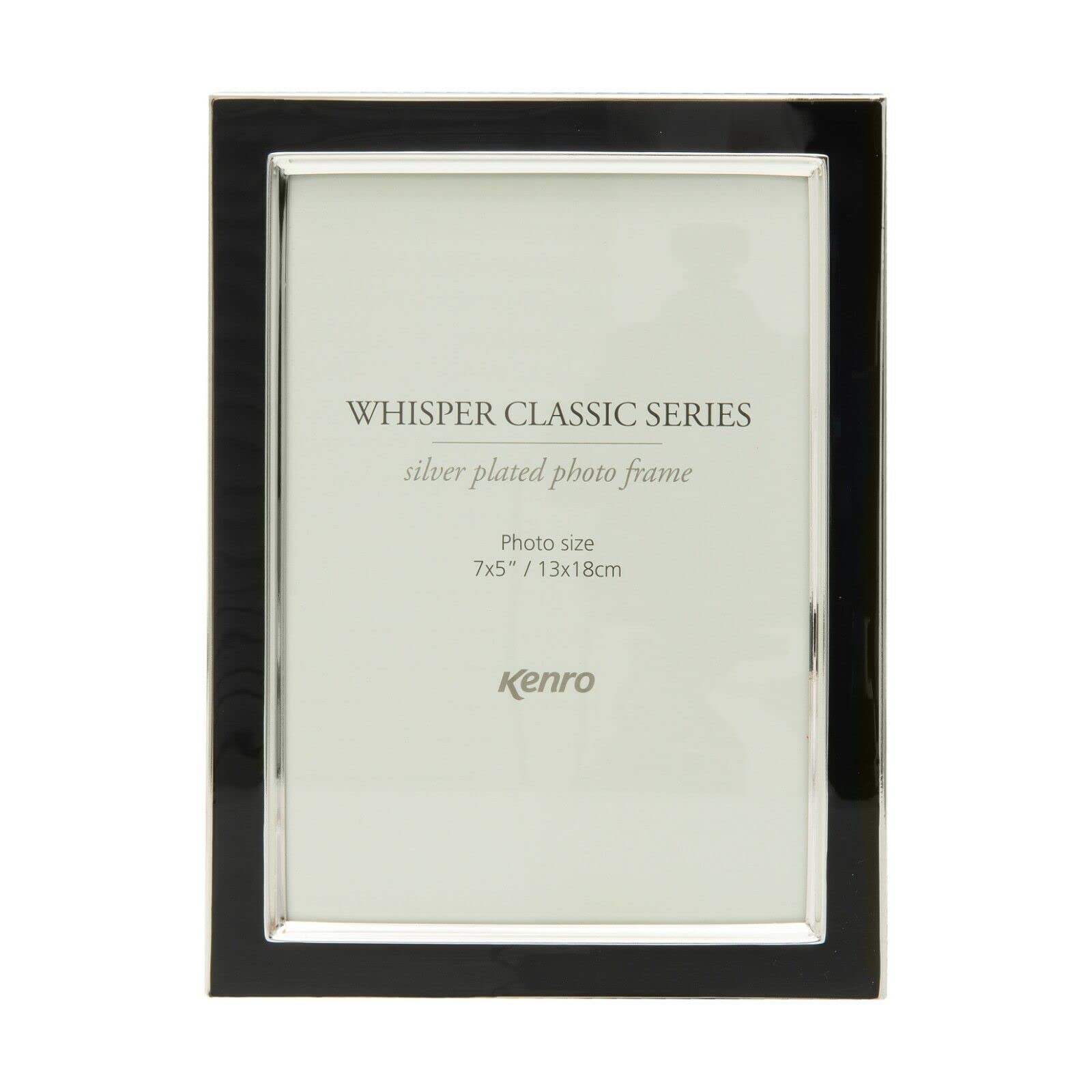 Kenro Black Whisper Classic 6X4 Inch / 10X15cm Photo Frame With Silver Plated Edging - Wsc1015b