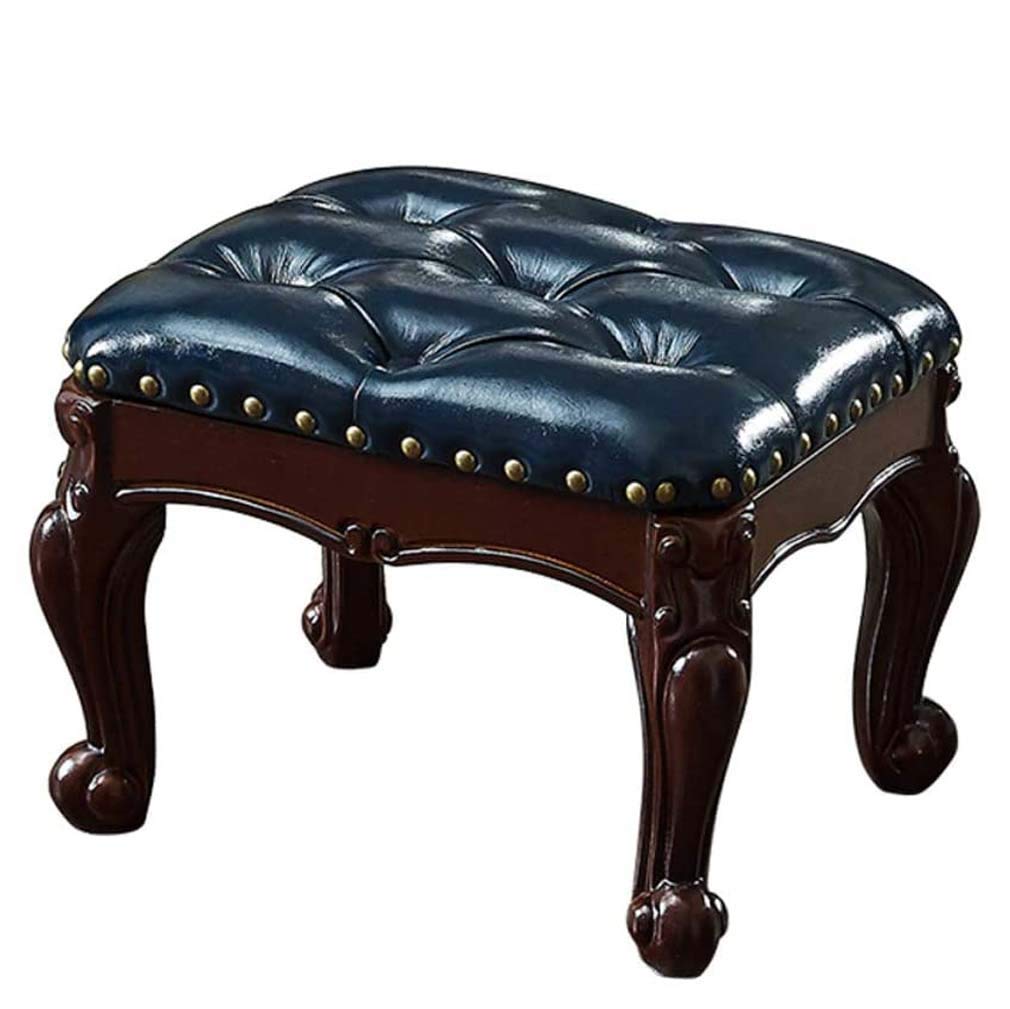 Repose-pieds rembourré en cuir ottoman pour salon et petit espace