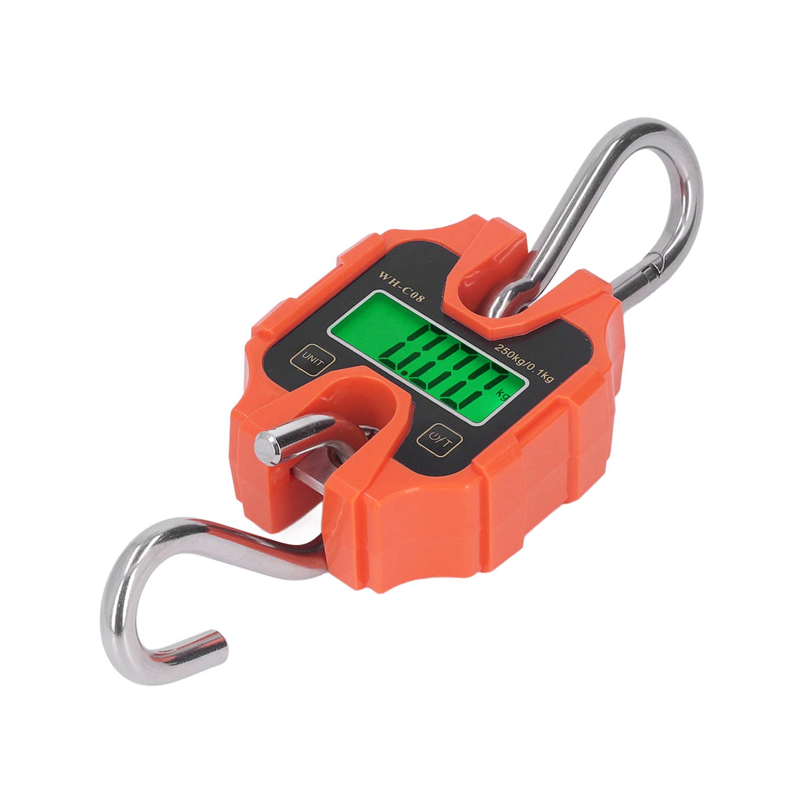Mini Báscula de Grúa Digital, Báscula Colgante Portátil de Alcance de 250 Kg con Pantalla LCD Desmontable y Retroiluminación LED, para Pesca, Caza, Viajes, Pesaje Industrial