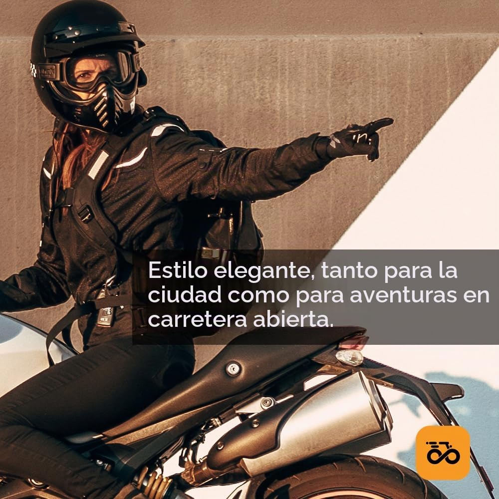 Moore I Chaqueta de Moto Bahia Lady Negro – Verano, Protecciones CE, Diseño Femenino