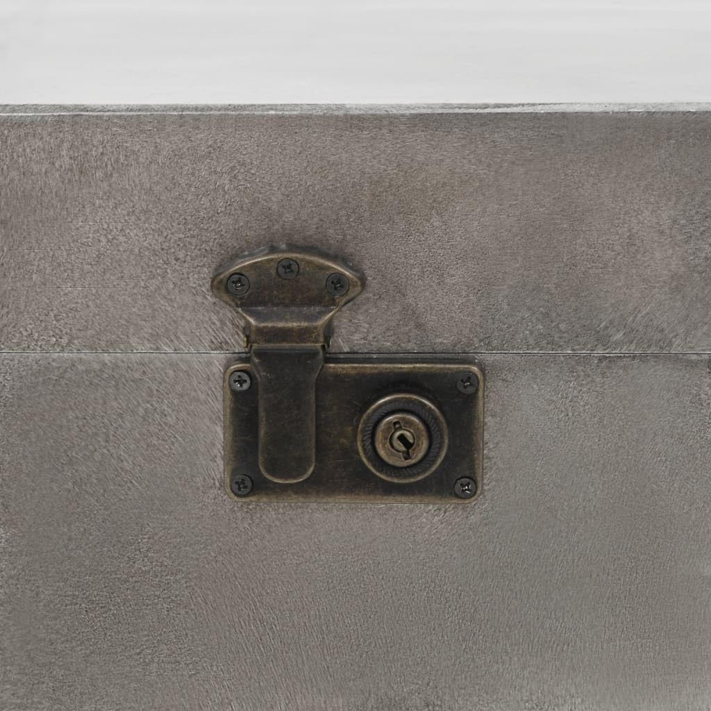 Stolik kawowy z płyty MDF i aluminium w stylu vintage 102 x 51 x 47,5 cm jako stolik pomocniczy z dwiema przegródkami wewnętrznymi i podszewką z włókniny do przechowywania i dekoracji