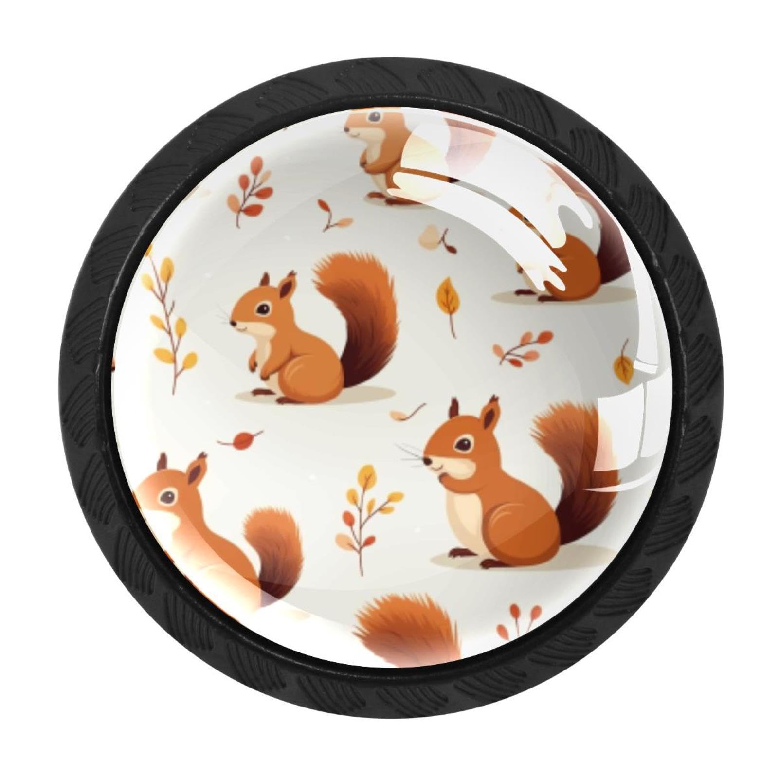 Chenzzzz Multicolored 19 Squirrel Cabinet Knobs 4 Pieces Drawer Kitchen Cabinets Dresser Cupboard Wardrobe Unique Pulls Handles