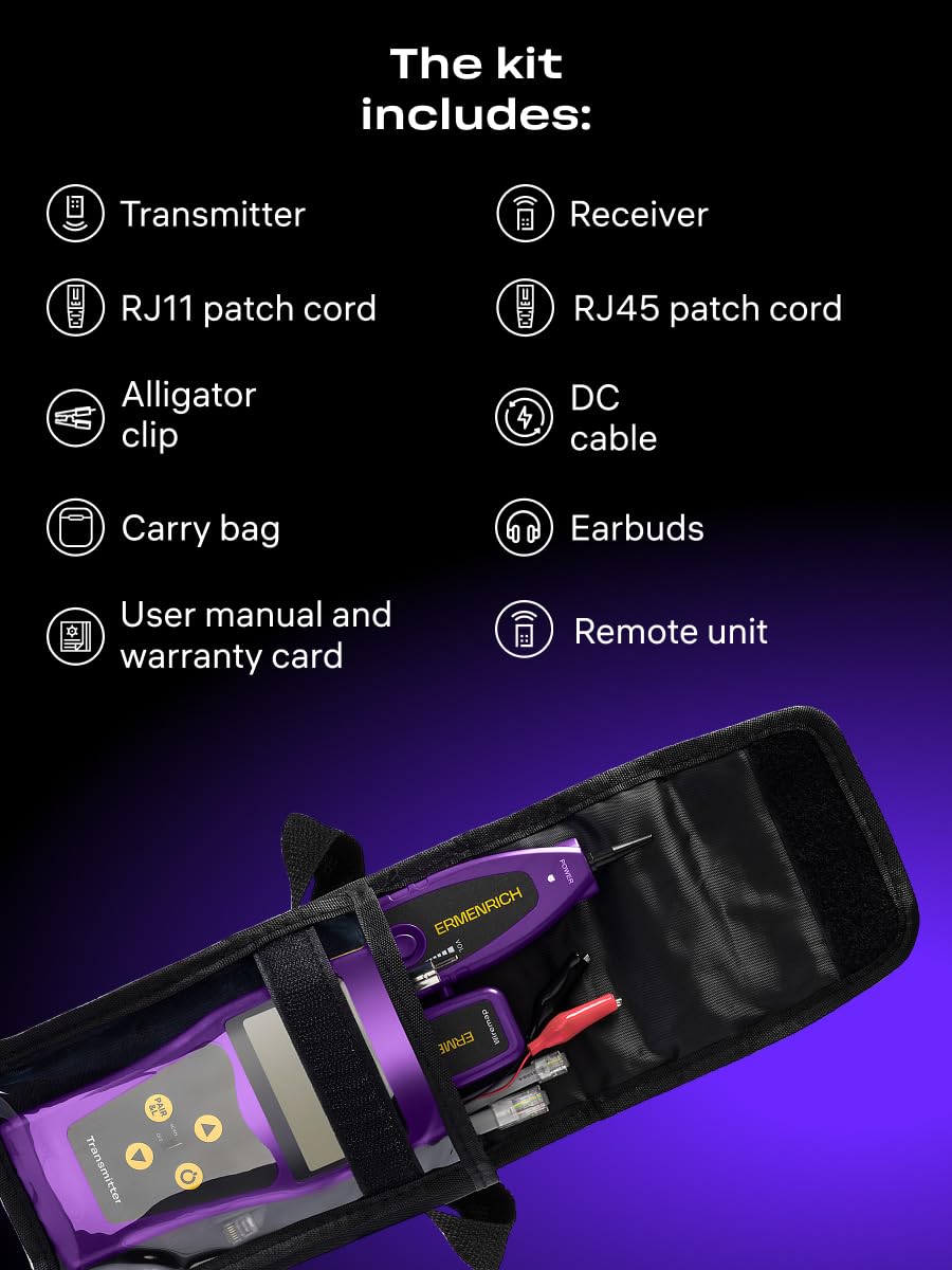 NetGeeks NP30 Tester per Cavi di Rete Test Lunghezza del Cavo | Testa Linee Telefoniche con Porta Flash 350m per LAN RJ45/RJ11Tracker CAT5E CAT6 CAT6A CAT7 Trova Interruzioni Cortocircuiti