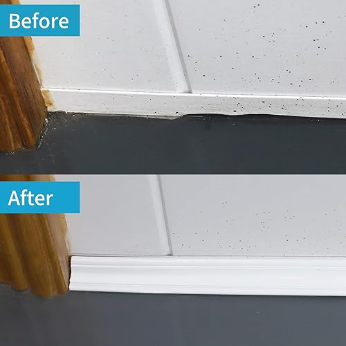 Miniatura 7 de Tira de Calafateo Flexible para Moldura de Pared, 1 pulgada x 16 pies, Despegar y Pegar para Decoración de Esquina de Pared, Techo, Borde de