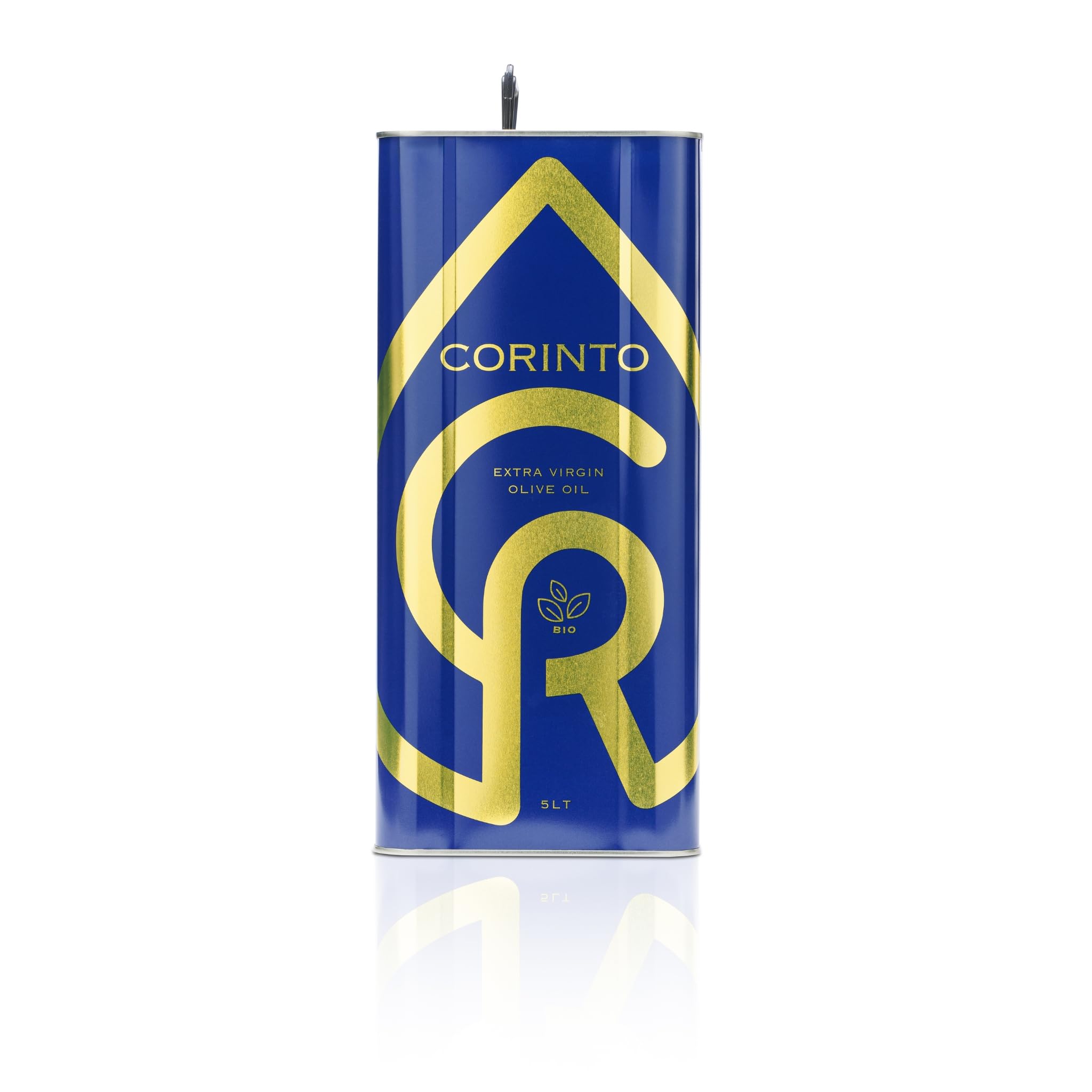 Corinto Bio Oliwa z Oliwek Extra Vergine 5L – oliwa z oliwek bio, zimnotłoczona, niefiltrowana, Koroneiki, wczesny zbiór, wysoka zawartość polifenoli, premium z Koryntu, duże opakowanie