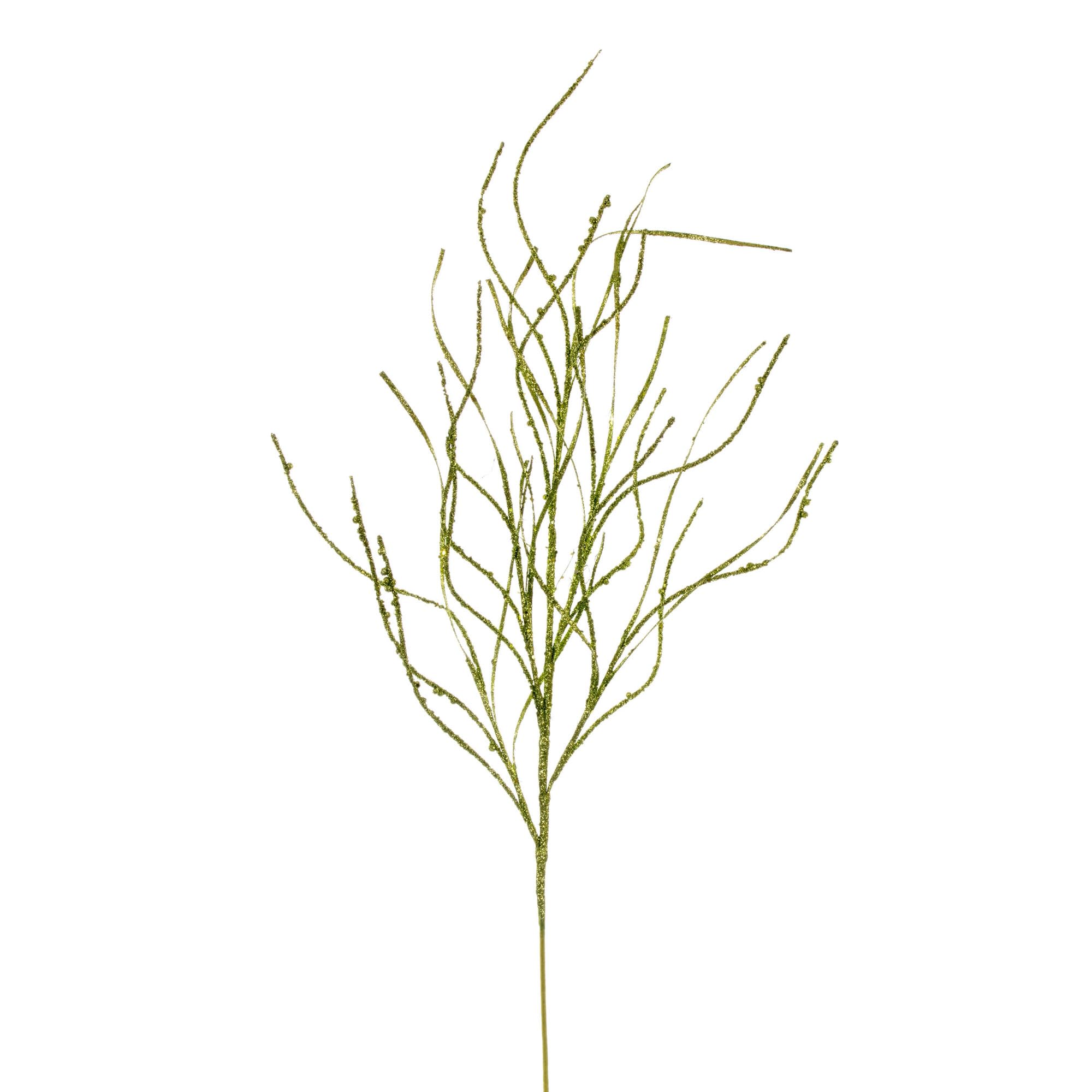 Vickerman 101,6 cm Limettenbeeren-Cluster und gewellter Glitzerkugel-Spray, 4 Stück pro Beutel.