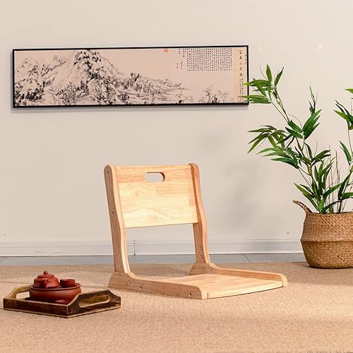 Miniatura 6 de Silla Tatami, silla plegable de meditación, asiento de suelo, silla de sala de estar, silla japonesa portátil sin patas, sofá perezoso para lectura