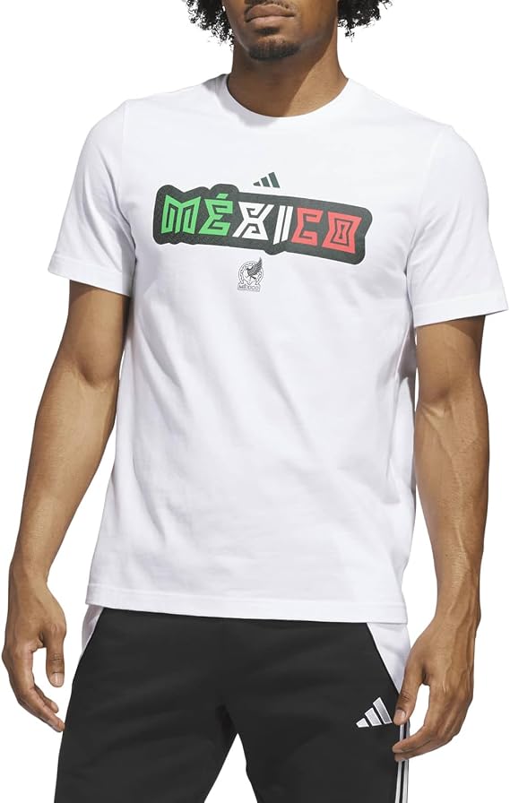 adidas Mens World Cup 26 Mexico Home Graphic Tee Soccer Cleats - White