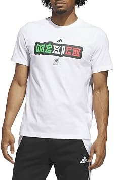 adidas Mens World Cup 26 Mexico Home Graphic Tee Soccer Cleats - White