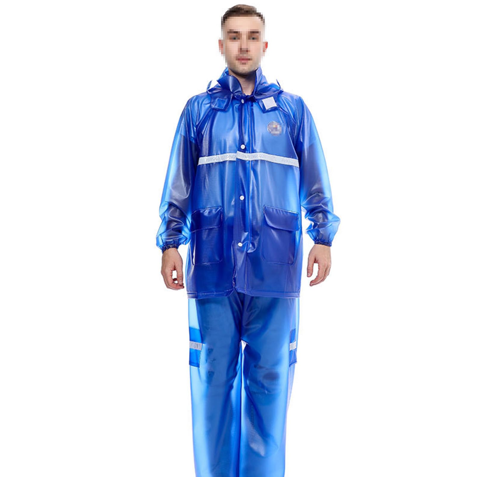 Sicherheit Regenanzüge Wasserdichter Atmungsaktiver Regenmantel Highlight Reflektierender Regenmantel Regenhosen-Set Für Outdoor, Männer Frauen