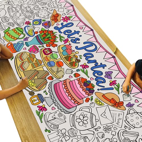 Tiny Expressions Tea Party Coloring Poster for Kids - Rolled, No Creases 30